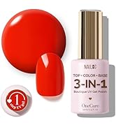 NAILOG OneCure Gel Nail Polish 12ml | Top Coat Color Gel Base 3-In-1 Formula Soak Off UV Gel Poli...