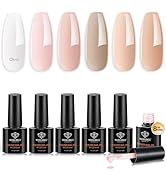 modelones Builder Nail Gel 6 Colors, 8-in-One Gel Builder Set for Nail Thickening, LED Nail Lamp ...