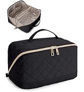 Wandering Nature Travel Makeup Bag,Wide-Open Make up Bag with Large Capacity,Quilted Makeup Organ...