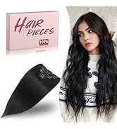 TESSHAIR Remy Hair Extensions Clip in Human Hair Natural Black Clip in Extensions Real Human Hair...
