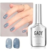 GAOY Jelly Nude Blue Gel Nail Polish, 16ml Sheer Neutral Translucent Soak Off Gel Polish, UV Ligh...