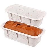 Sakolla 2 Pack Silicone Bread Loaf Molds, Nonstick Easy Release Rectangle Silicone Loaf pan for B...