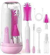 Duoffanny Electric Bottle Brush Cleaner, Baby Bottle Cleaning Kit with Nipple Straw Brushes Dryin...