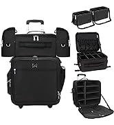 Relavel Rolling Makeup Case Professional Makeup Train Case Makeup Artist Travel Organizer 4 in 1 ...