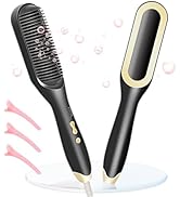 Hair Straightener Brush-Hair Brush Straightener for Women with 5 Temp Settings,20s Fast Heating &...