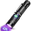 UV Flashlight Black Light USB Rechargeable 395nm Blacklight Mini, Woods lamp Portable Handheld Powerful LED Ultraviolet Lights Flashlights, Focus Adjustable for Resin Curing, Pet Urine Detection