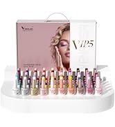 VENALISA VIP5 65PCS Hema Free Gel Nail Polish Set, 60 Colors Sparkle Glitter Jelly White Nude Pin...