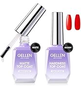 Gellen Gel Top Coat, 18ml Matte Top Coat Gel & Glossy Top Coat Nail Polish Anti-scratch, Soak Off...
