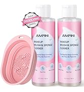 Alyfini Makeup Brush Cleaner Solution Concentrate - 10.2 Fl Oz Makeup Remover Shampoo Set with a ...