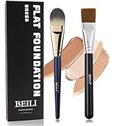 BEILI Flat Foundation Brush and Square Foundation Brush for Liquid Cream Facial Mask Concealer Ma...