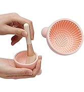 AREMOD Makeup Brush Cleaner Cosmetic Brush Cleaning Mat Silicone Make Up Brush Cleanser Scrubber ...