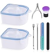 8PCS Nail Soaking Bowl Lorvain Nail Soak Tray with 6PCS Nail Polish Remover Tools Manicure Bowls ...