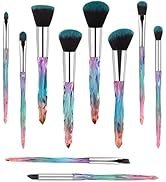 Makeup Brushes, 10PCs Professional Cosmetic Brush Set Special Shiny Foundation Face Powder Brush ...