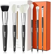 BEILI 6-Piece Brush Collection, Brushes For Face, Eyes & Brows, Vegan & Cruelty-Free,Water Paint ...