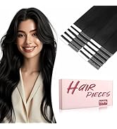 TESSHAIR Human Hair Tape in Extensions,Double Stitched Remy Human Hair Extensions Tape ins,No Tan...