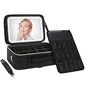 Chomeiu Makeup Bag with LED Mirror, Large Train Case for Makeup Artists, 16.2 inches Travel Profe...