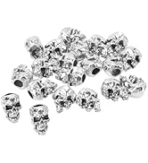 20PCS Vikings Hair Jewelry Norse Runes Tube Beads, Skull Hair Charms Dreadlock Accessories Kit fo...