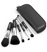 Brush Master Travel Makeup Brushes Set w/Pouch, 5PCS Double Ended Portable Mini Cosmetic Brushes ...