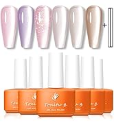 TONITU G · Cat Eye Gel Nail Polish Set 6Pcs Kit, Magnetic Aurora Crystal Purple Pink Brown UV LED...
