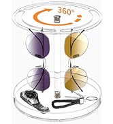 FEMELI Sunglass Organizer with 360 Rotating, Acrylic Glasses Holder Stand, Sunglasses Display Sto...