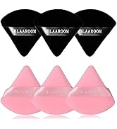BLAAROOM 6 Pieces Powder Puff Face Makeup Velour Soft Triangle Powder Puffs - for Loose Powder Mi...