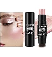 Highlighter Stick Makeup Brush 2 in 1, Waterproof Pink Rose Cream Shimmer Highlighter Makeup Stic...
