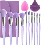 BEAKEY Travel Makeup Brushes, Silky Bristles Makeup Brush Set 12 Count (Pack of 1), Beginner Frie...