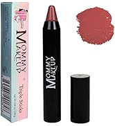 Mommy Makeup Triple Sticks Lipstick & Cream Blush - Moisturizing long-wearing lip color with medi...