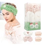 YZHMSZKJ Makeup Headband, Headband for Washing Face (Water Ripple Bow, Fuzzy Big Eyes, Rabbit ear...