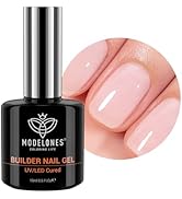 modelones Builder Nail Gel, 8-in-One Cover Nude Gel Builder, LED Nail Lamp Cured Hard Gel Builder...