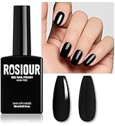 Rosiour HEMA-Free Black Gel Nail Polish, 18 ML Deep Dark Black Gel Polish, Same Color Same Bottle...