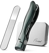 FVION Nail Clipper for Thick Fingernail and Toenail, Wide Jaw Nail Clippers with Crystal File, La...