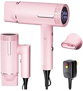 Foldable Hair Dryer 150000 RPM,1600W Ceramic Ionic Professional Hair Blow Dryer with Diffuser & L...