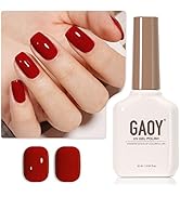 GAOY Ruby Red Gel Nail Polish, 16ml Soak Off UV Light Cure Gel Polish for Nail Art DIY Manicure a...