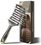 SHINLEA Curved Detangling Brush for Curly Hair, Vented Design, Anti-Tangle, Professional Hairbrus...