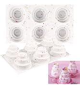 Sakolla Mini 3 Tier Cake Pan Set 2 BPA Free 6 Cavity Silicone Cake Molds for Baking Delicacy Choc...