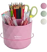 HSSPANFN Desk Pencil Pen Holder,5 Slots 360°Degree Rotating Desk Organizers And Accessories, Make...