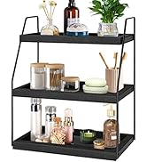 3-Tier Bathroom Counter Organizer, Wood Bathroom Countertop Vanity Organizer Bathroom Trays for C...