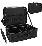 Relavel Extra Large Makeup Case with Plastic Dividers Washable and Easy to Clean, Travel Makeup T...