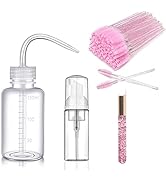 AREMOD Eyelashes Extension Cleanser Kits with 50 Lash Shampoo Mascara Brush 1 Soap Foam Pump Bott...