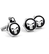 Sodcay 4 PCS License Plate Screw Fasteners, Skull License Plate Screws, License Plate Bolts Decor...