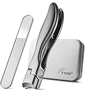 FVION Nail Clippers for Thick Nails, Extra Wide Jaw Opening Large Nail Cutter with File, Heavy Du...