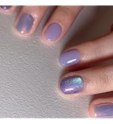 24 Pcs Light Purple Press on Nails Short Square - BHLFRH Festival Cute Fake Nails Press ons Nail ...