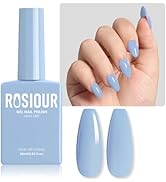 Rosiour 18 ML HEMA-Free Gel Nail Polish, Sky Blue Gel Polish Baby Light Blue for Women Gift, Same...