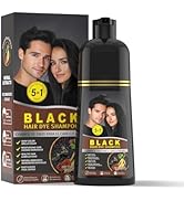 gowwim Black Hair Dye,Ginseng black shampoo 5-in-1 Hair Wash - Hair Color Shampoo,Beard Color, De...