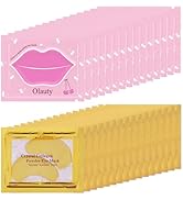 30 Pairs Lip Masks & Eye Mask, 24K Gold Gel Crystal Collagen Eye Patches for Puffy Eyes, Moisturi...