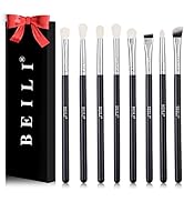 BEILI Eyeshadow Brush Set 8pcs Natural Goat Hair Eye Makeup Brushes Eye Shadow Blending Crease Co...