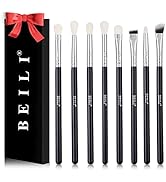 BEILI Eyeshadow Brush Set 8pcs Natural Goat Hair Eye Makeup Brushes Eye Shadow Blending Crease Co...