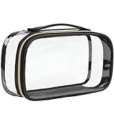 Clear Makeup Bag, TSA Approved Toiletry Bag Small Portable Travel Transparent Cosmetic Bag Organi...