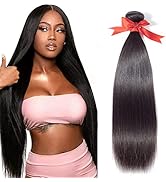 ALLRUN Human Hair Bundles 100% Unprocessed Human Hair Straight Hair 1 Bundle(20 Inch) Brazilian V...